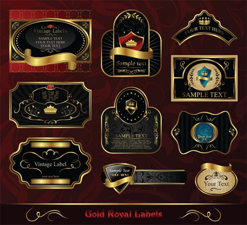 Royal Gold Black Vintage Labels