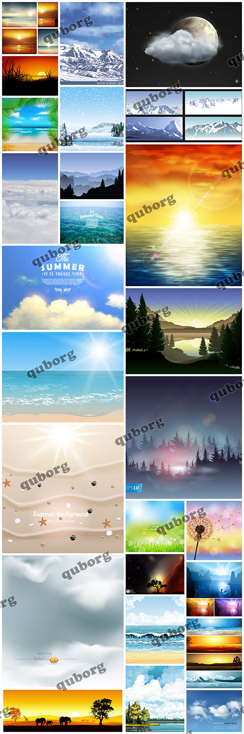 Stock Vector - Beautiful Landscapes (25 EPS)