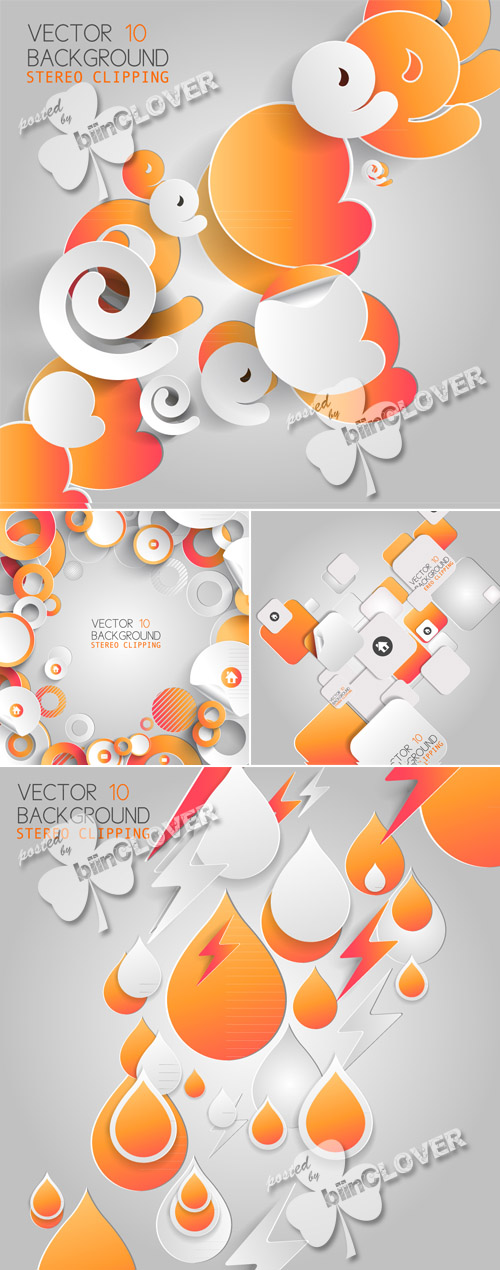 Abstract 3D paper infographic elements 0455