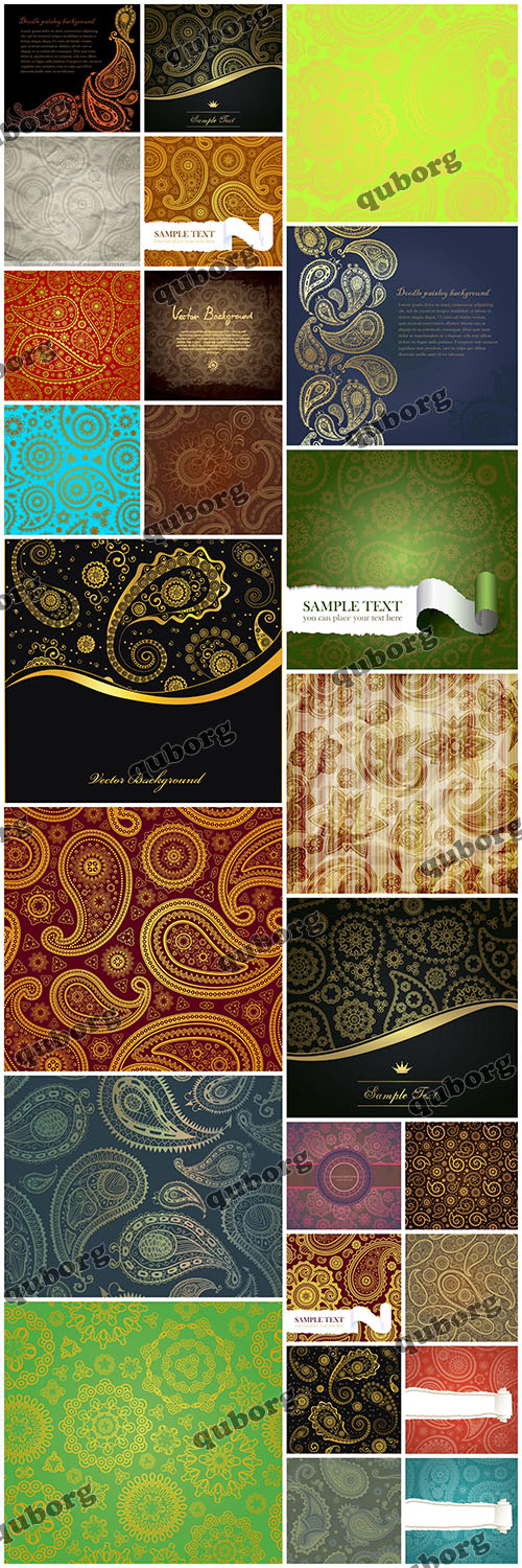 Stock Vector - Paisley Patterns - 25 EPS