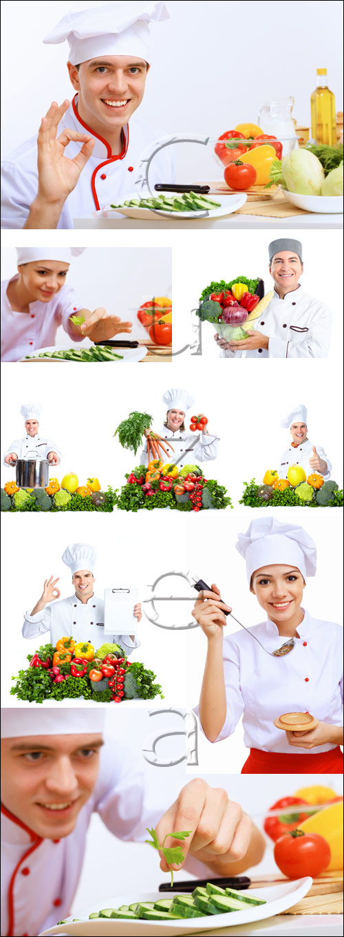   / Cook with vegetables - stock photo