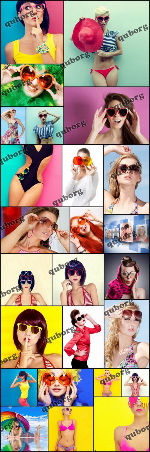 Stock Photos - Woman with Color Glasses